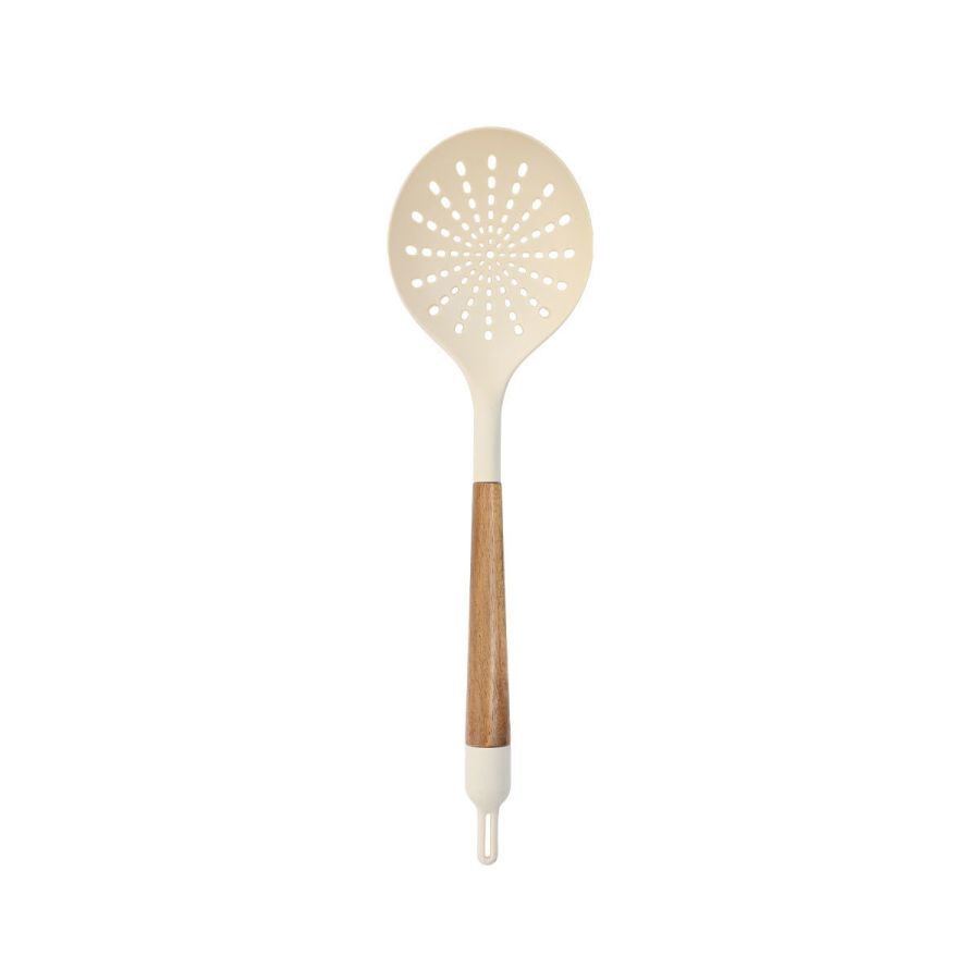 Κουτάλα Τρυπητή Ξύλο Ακακίας-Σιλικόνη Estia Home Art Allure PVT Ivory 01-24864