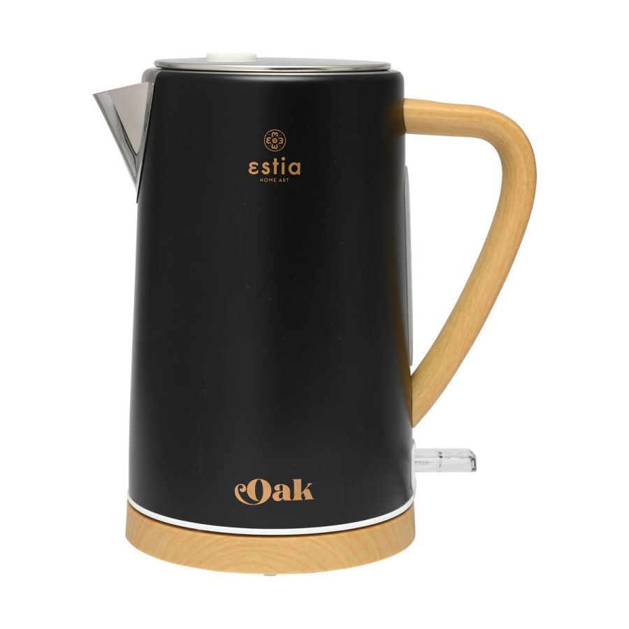 Βραστήρας 2200w 1,7lt Ανοξείδωτος Μαύρος Estia Home Art Oak 06-18887 
