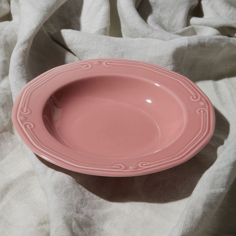 Πιάτο Βαθύ Πορσελάνινο Ανάγλυφο 23cm Estia Home Art Athénée Rose 07-13561