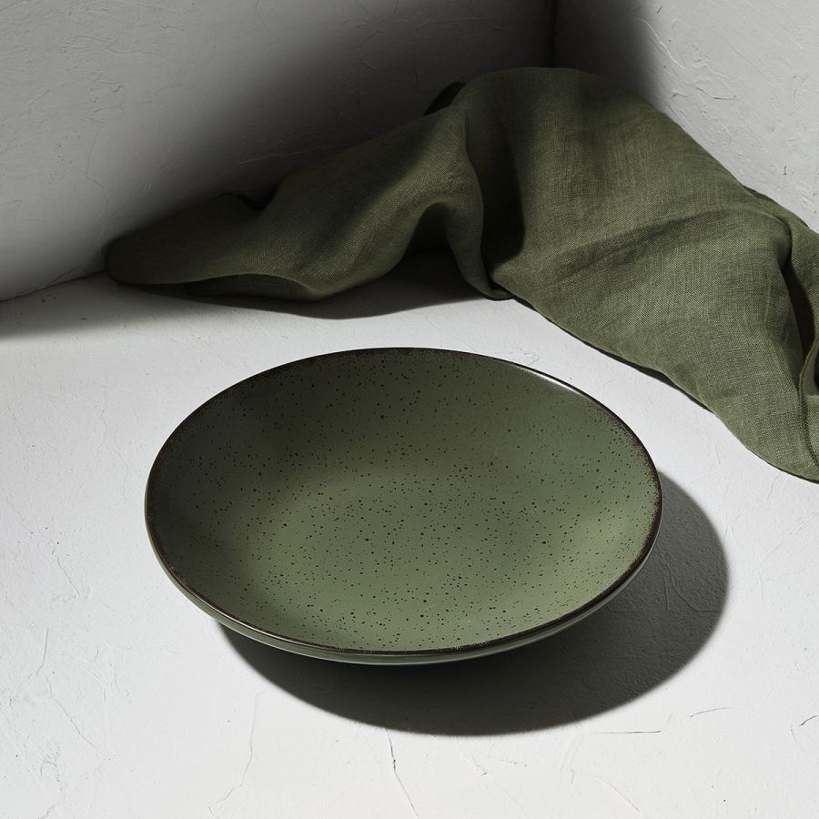 Πιάτο Βαθύ Πορσελάνινο 23cm Estia Home Art Terra Green 07-15527