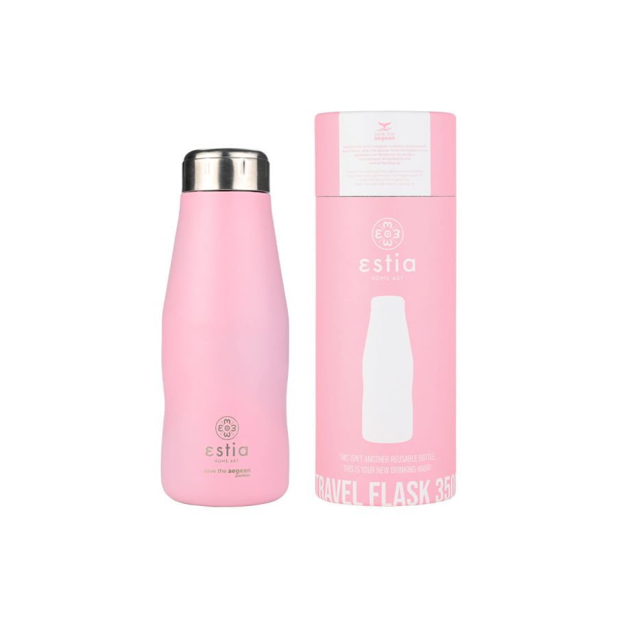 Θερμός 350ml Travel Flask Εstia Home Art Save The Aegean Blossom Rose 01-22310