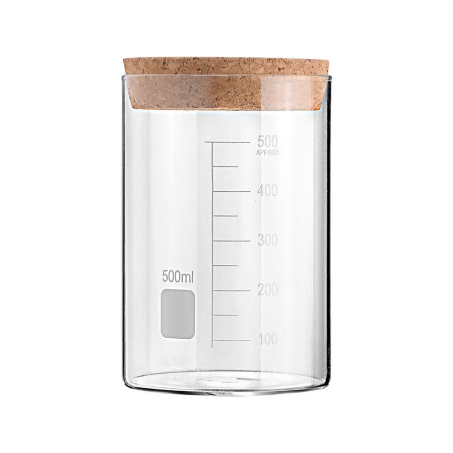 Δοχείο Αποθήκευσης Γυάλινο 500ml με Καπάκι Φελλού Estia Home Art 01-25076