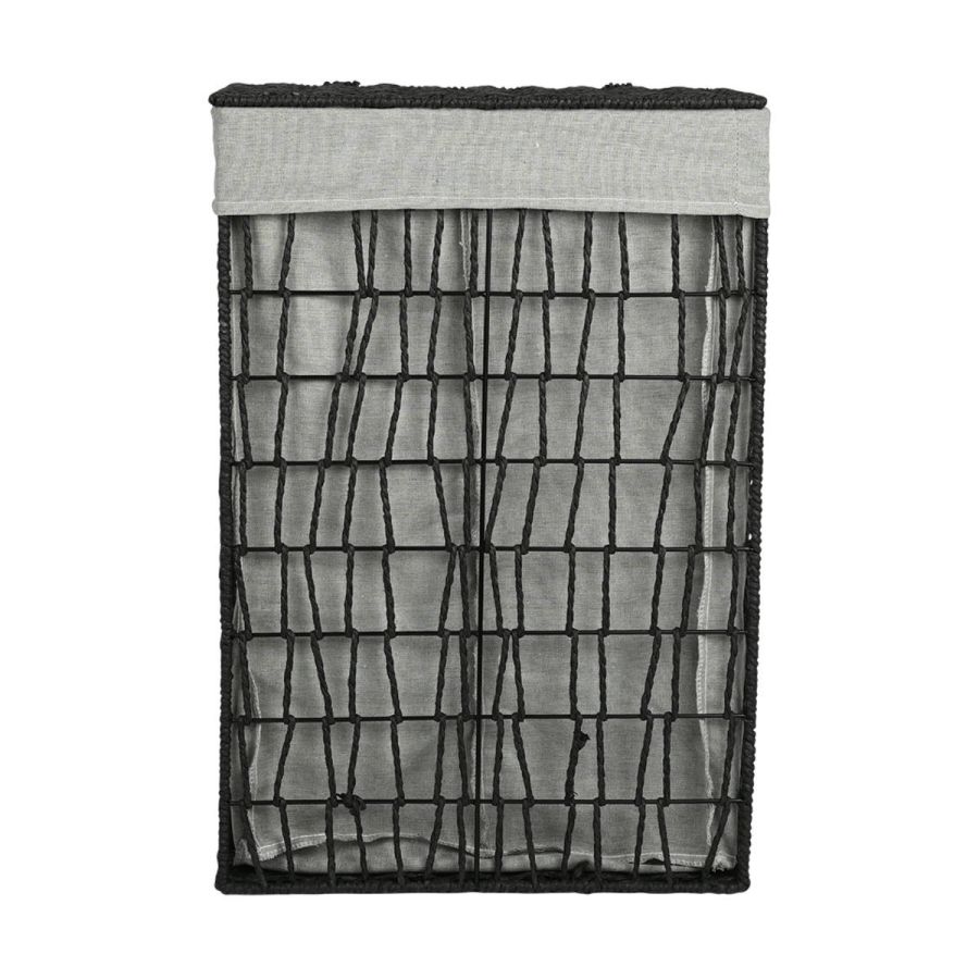 Καλάθι Απλύτων 2 Θέσεων Μαύρο 37x22x55cm Estia Home Art Nest 02-28077
