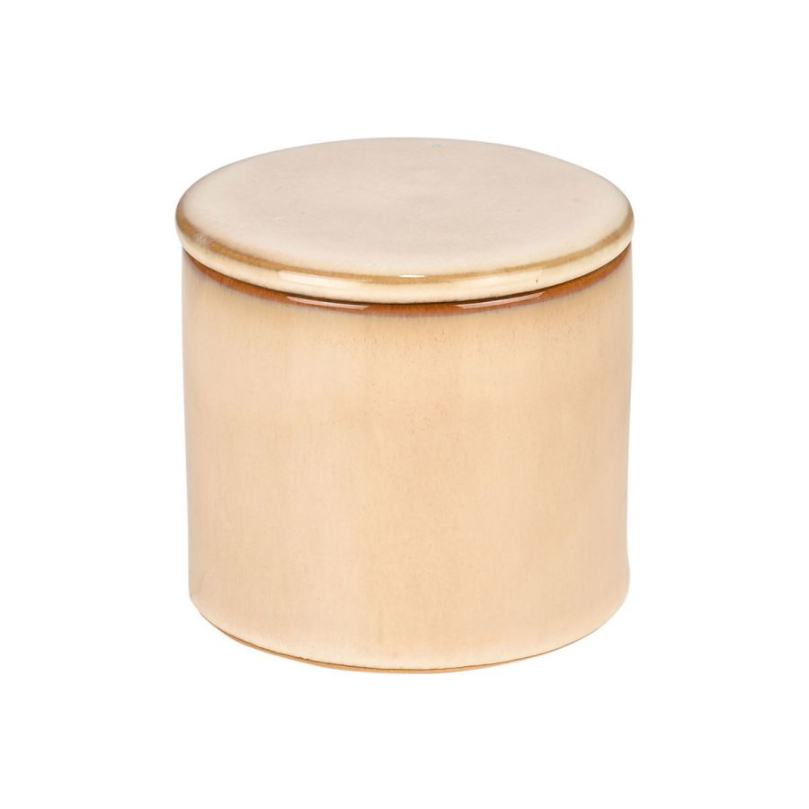 Δοχείο Κεραμικό για Βαμβάκι 8.5x8.5x9cm Μπεζ Estia Home Art Satin 02-27780