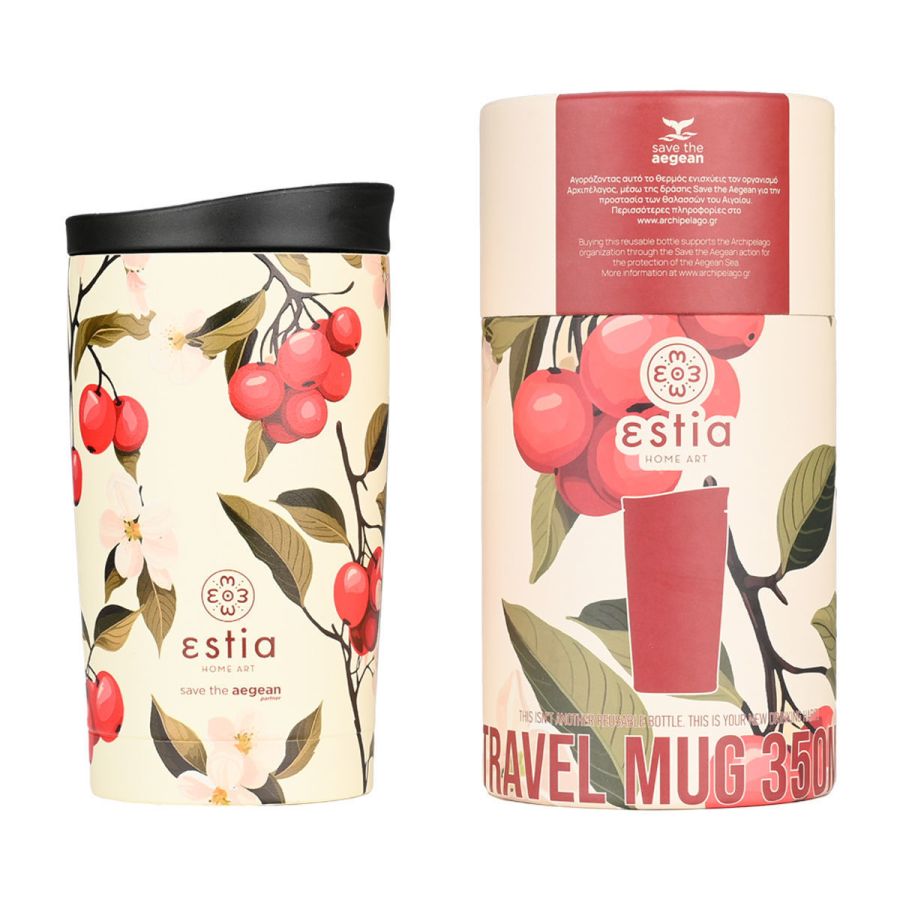 Θερμός Travel Mug 350ml Estia Home Art Save the Aegean Sakura Whisper 01-25632