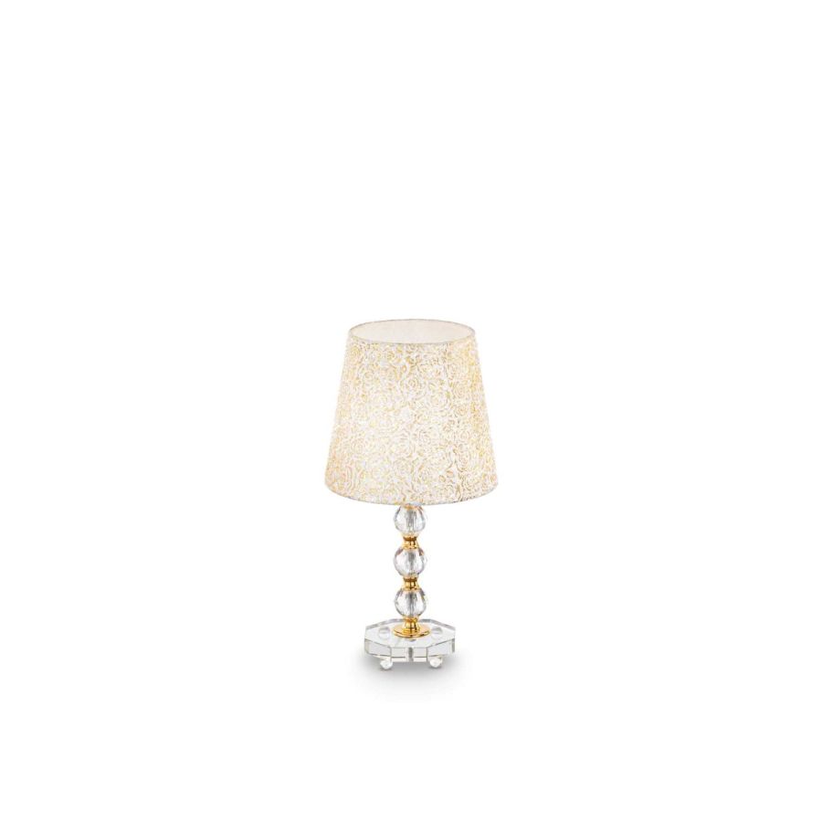 Λαμπατέρ Επιτραπέζιο  Ø 250 x H 465 mm 1xE27 Χρυσαφί Ideal Lux Queen TL1 Medium 077741 