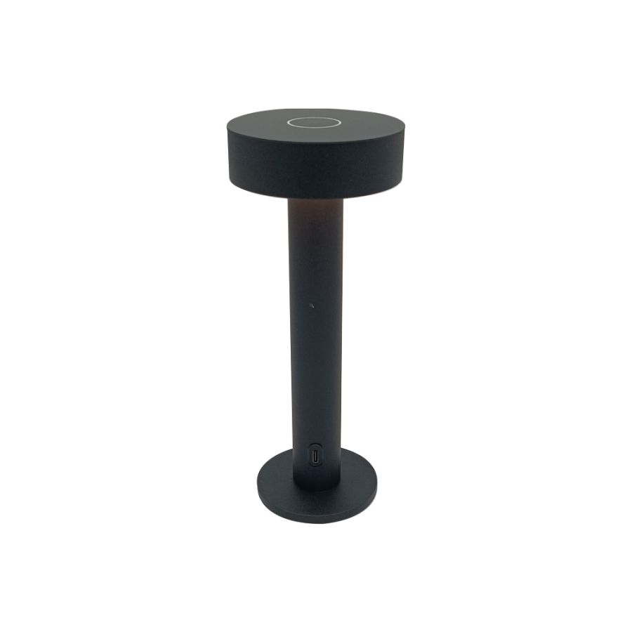 Rechargeable LED 2W 3CCT Touch Table Lamp Black D:22x9cm 3053-Black
