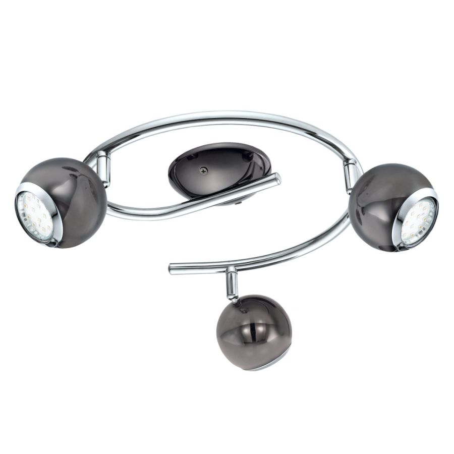 Σποτ Τρίφωτη Ροζέτα D34,5xB29cm 3xGU10 3x2,8w 3x250lm 3000Κ Ατσάλι Νίκελ-Μαύρο Eglo Bimeda 31007