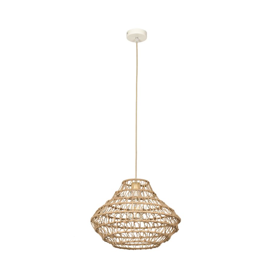 Κρεμαστό Φωτιστικό από Σχοινί 1xE27 D:40xY35cm Inlight 4042