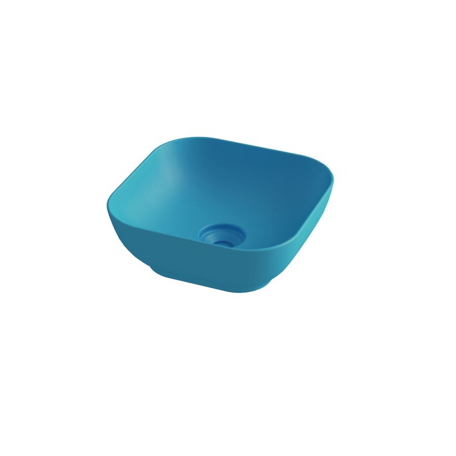 Νιπτήρας 38x38x14.4cm Επικαθήμενος Olympia Trend Square Turquoise matt  02 60136