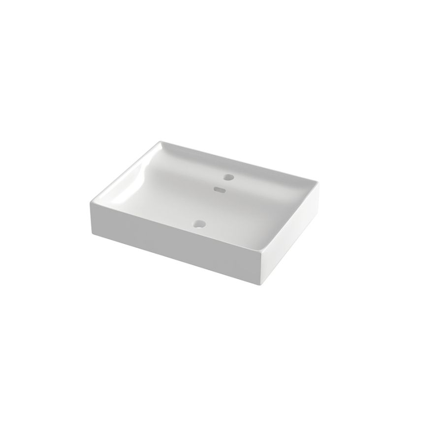 Νιπτήρας Επίπλου Μ61xΠ46xΥ12,5cm Λευκή Πορσελάνη Orabela Touch 61 60166