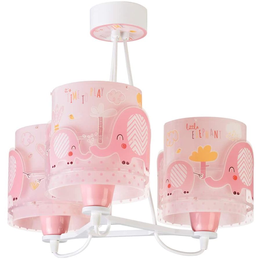 Little Elephant Pink κρεμαστό τρίφωτο οροφής Ango 61337 S