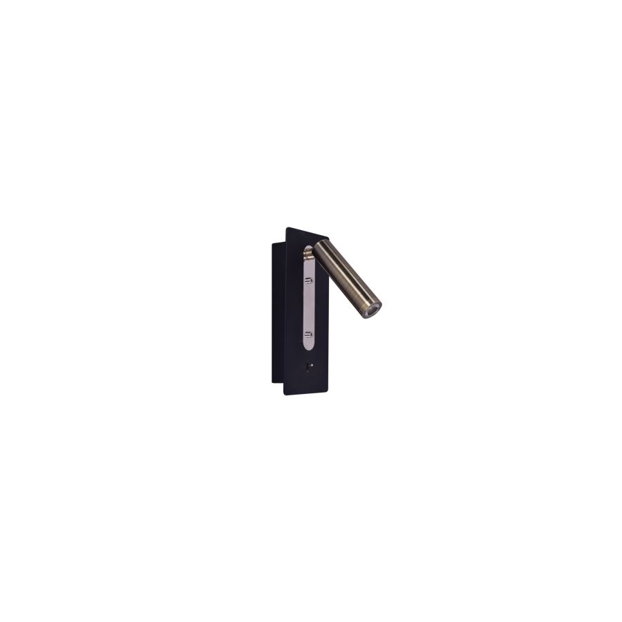 SE 129-1AB CRUZ WALL LAMP BLACK AND BRONZE A1+A4 HOMELIGHTING 77-3580