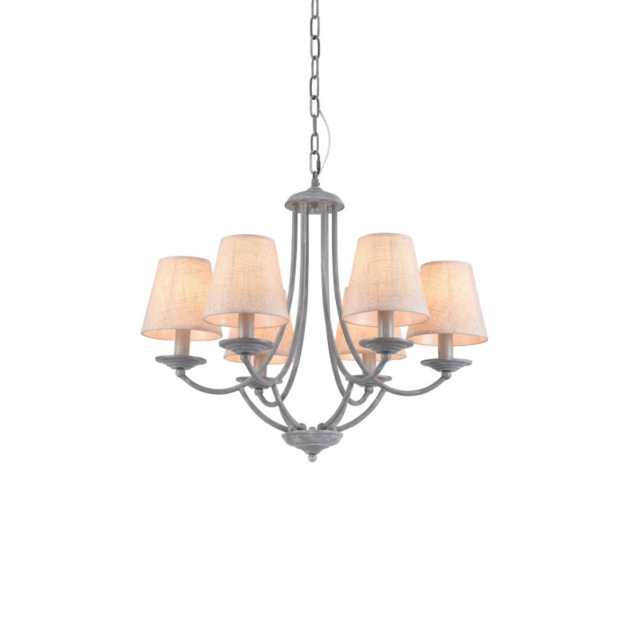 C119-6 ETNA PENDANT LAMP GREY PATINA&WHITE SHADE 1E1 HOMELIGHTING 77-3662