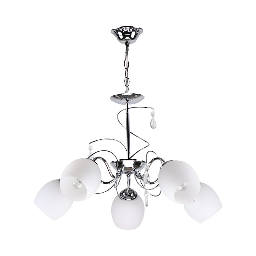 KQ 2221/5 FERROW PENDANT CHROME-OPAL GLASS Ζ3 HOMELIGHTING 77-8084