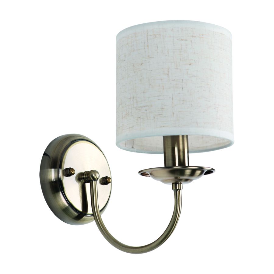 KQ 9015-1W PARIL ANTIQUE BRASS WALL LAMP BEIGE SHADES HOMELIGHTING 77-8192