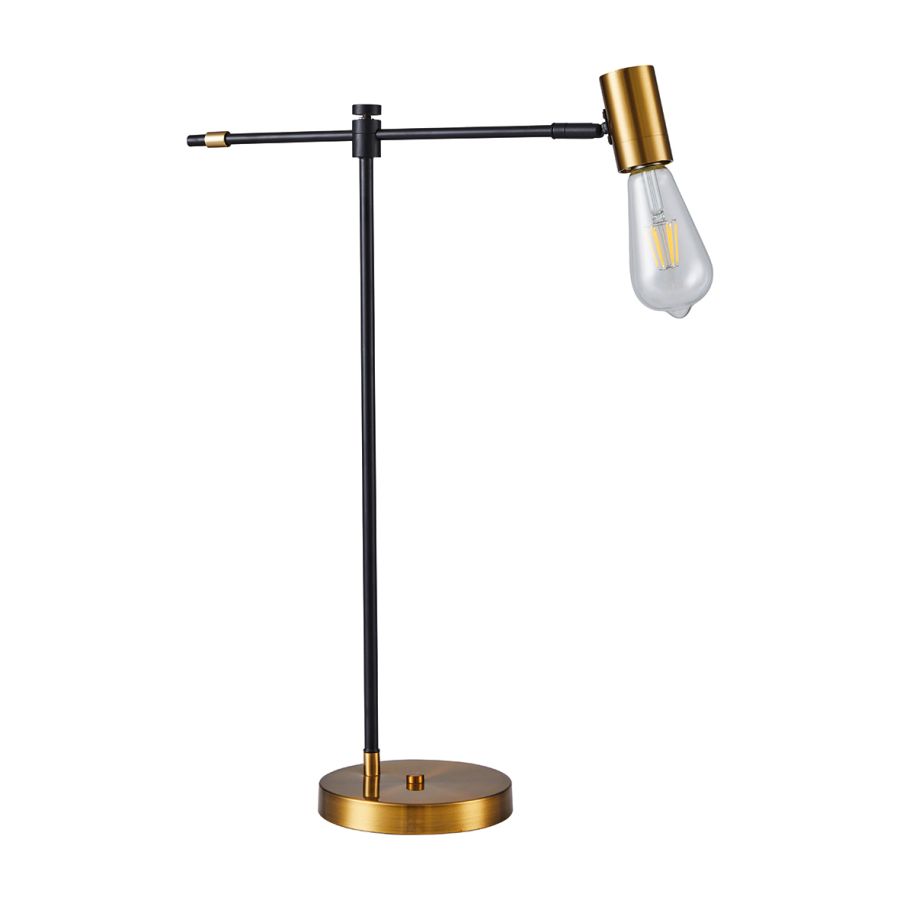 SE21-GM-36 ADEPT GOLD MATT & BLACK TABLE LAMP 1Β1 HOMELIGHTING 77-8276