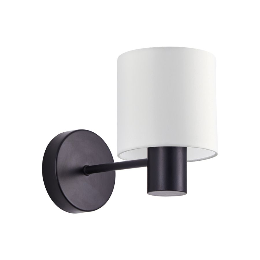 SE21-BL-16-SH1 BLACK WALL LAMP WHITE SHADE+ HOMELIGHTING 77-8312