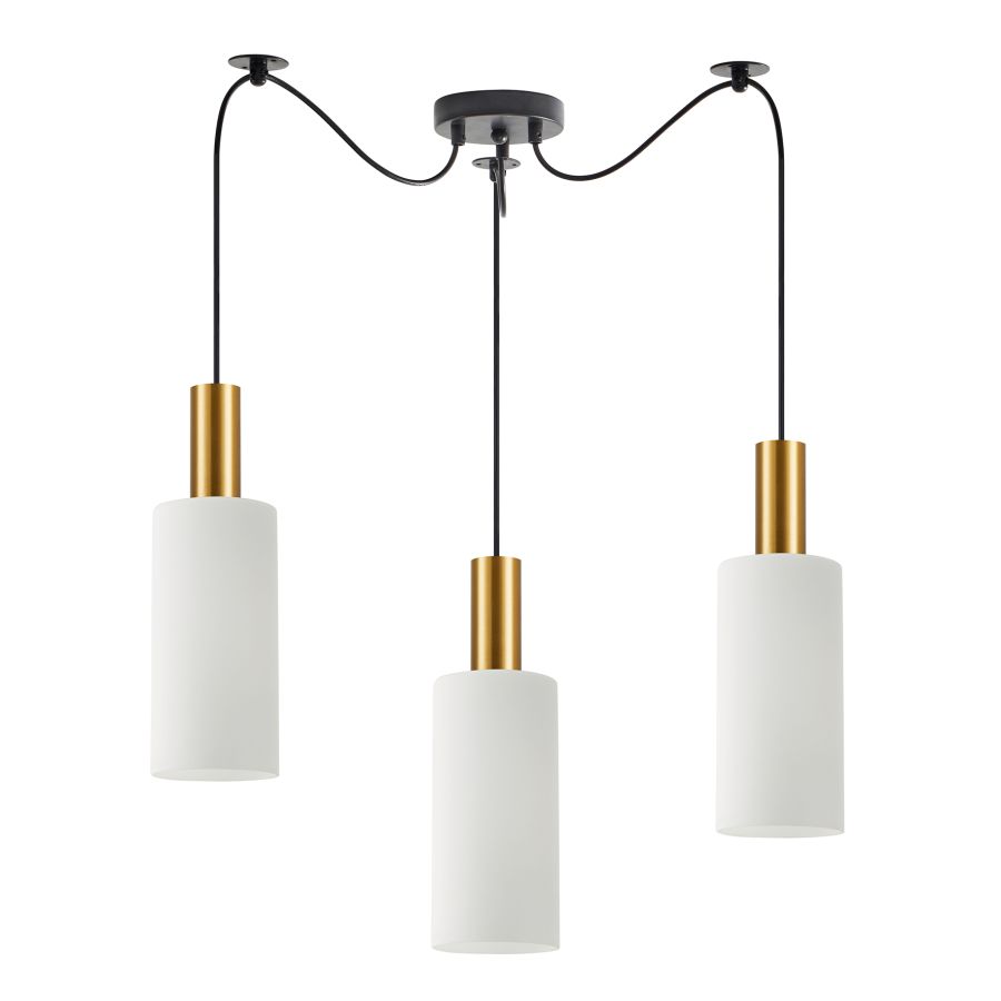 SE21-GM-4-BL3-GL3 ADEPT TUBE Gold Matt Pendant White Glass+ HOMELIGHTING 77-8654