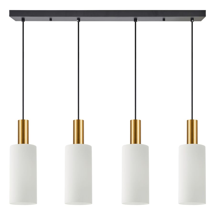 SE21-GM-4-4BL-GL3 ADEPT TUBE Gold Matt Pendant White Glass+ HOMELIGHTING 77-8658