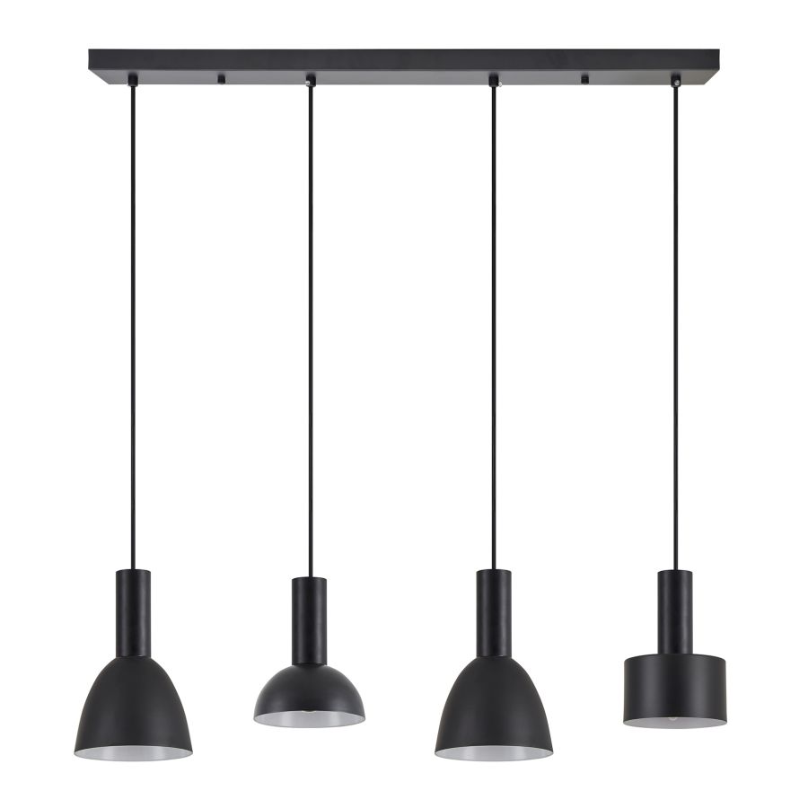 SE21-BL-4-4BL-MS123 ADEPT FLEX Black Pendant Black Metal Shade+ HOMELIGHTING 77-8912