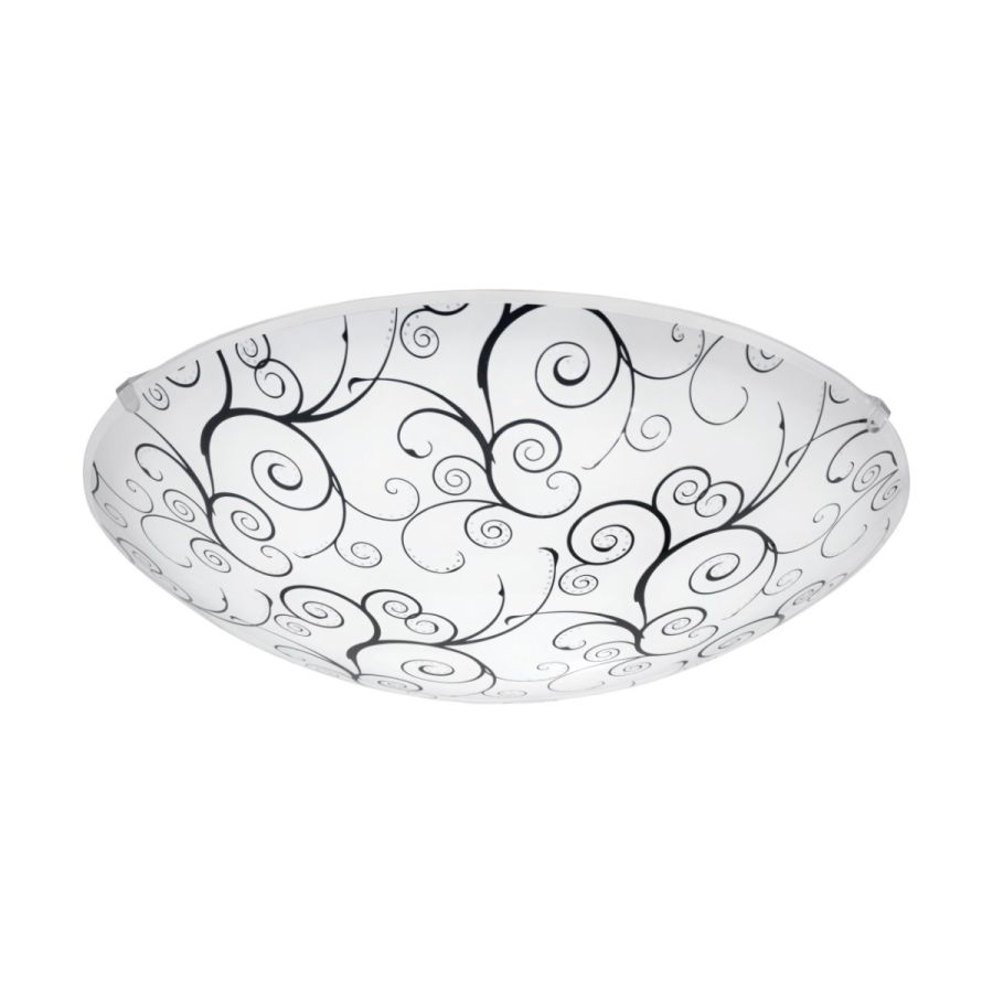 Πλαφονιέρα Οροφής 31,5xH12,5cm Led 3000K 370lm Γυαλί Μαύρο-Λευκό Eglo Margitta 96117