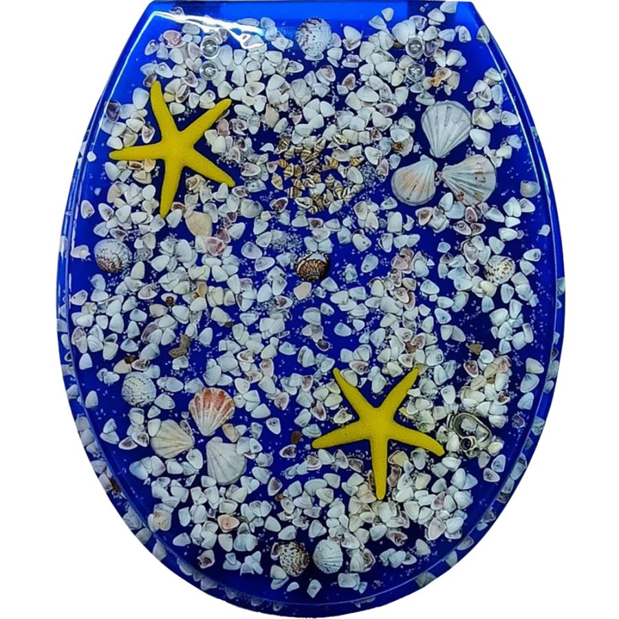 ΚΑΠΑΚΙ WC SEAHORSE SHELLS BLUE 36(π)x43(μ) San Lorentzo 8035