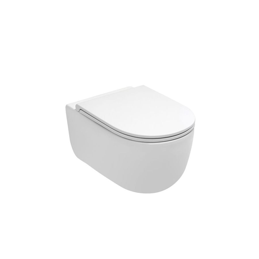 Λεκάνη Κρεμαστή με Κάλυμμα Urea Αntibacterial Αποσπώμενο Slim Soft Close Olympia Tornado Rimless 50142-50143