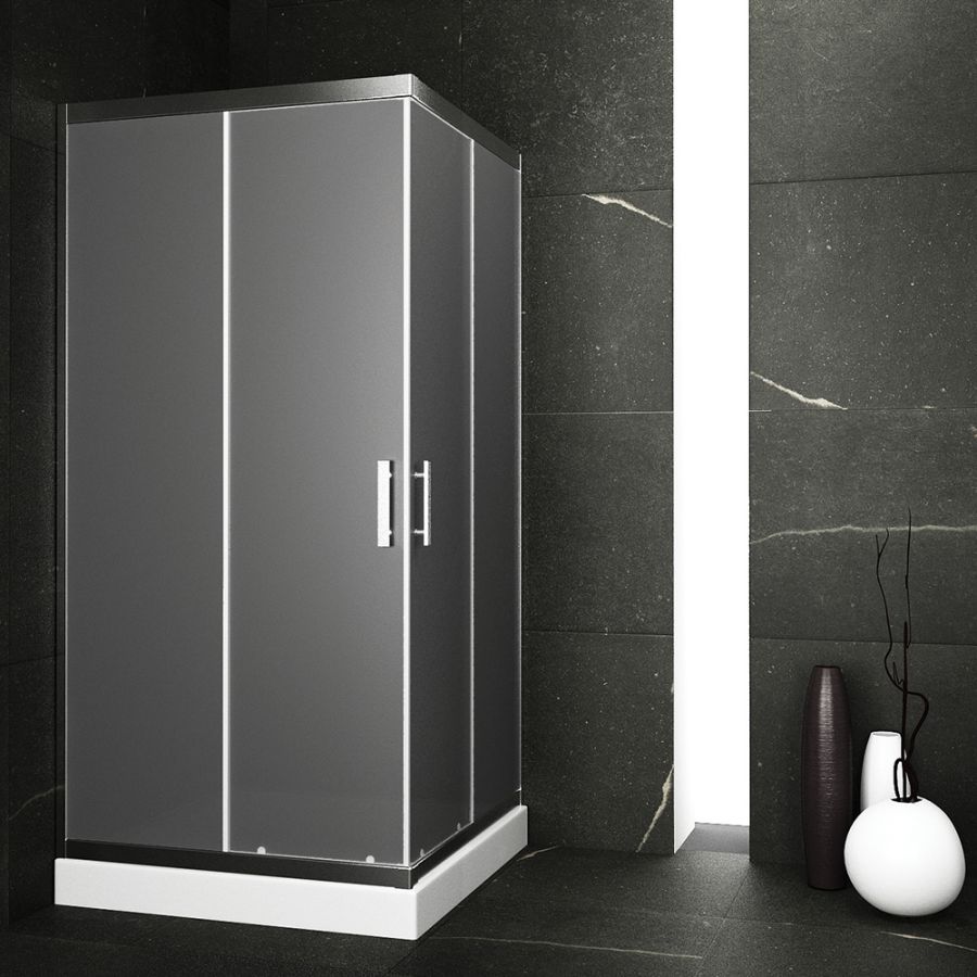 Καμπίνα Ντουζιέρας Γων.Εισόδου 130xΥ130xY190εκ. 2 Σταθ.-2 Συρ. 6mm Κρύσταλλο Fabric Orabella Vitalia Square Easy Fix 30116