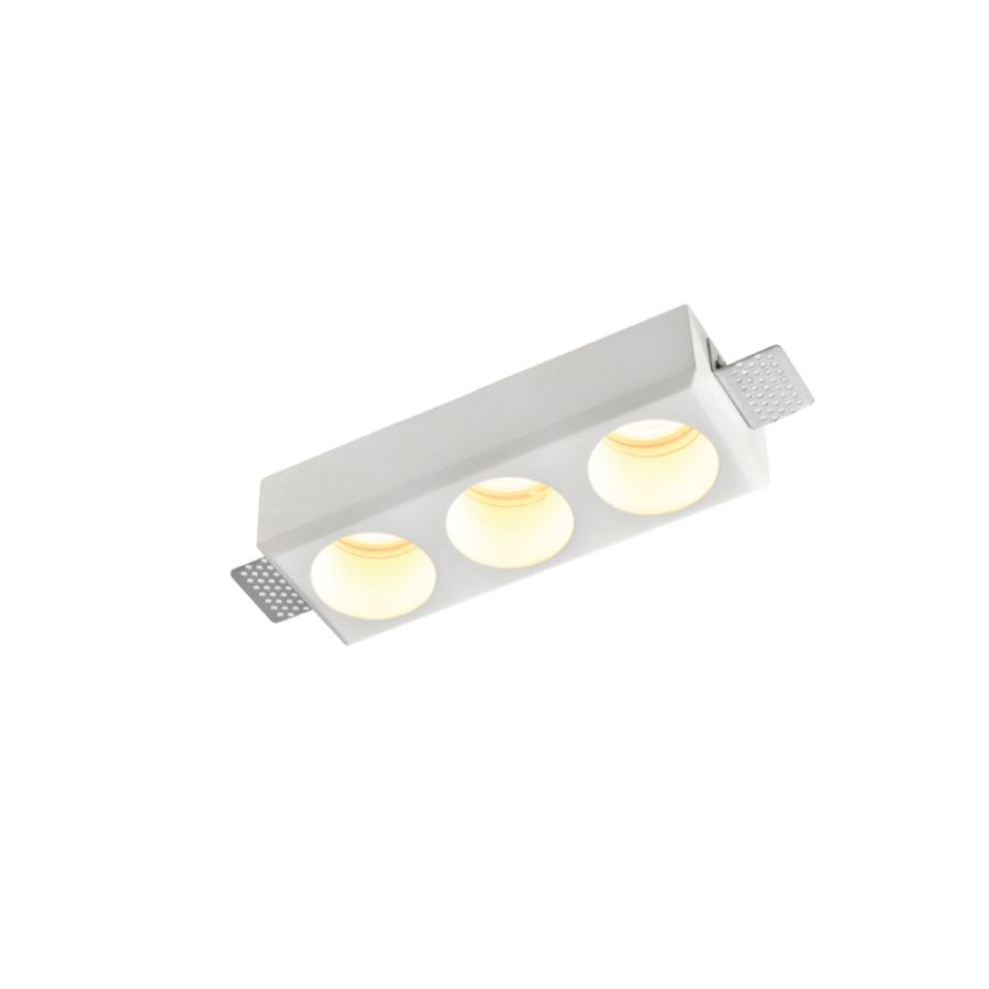 Χωνευτό τετράγωνο σποτ από γύψο 3XGU10 D:22cm Χ0013-WH