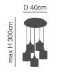 SE21-BR-10-5BL-SH123 MAGNUM FLEX White, Grey, Brown Shade Pendant + HOMELIGHTING 77-9034