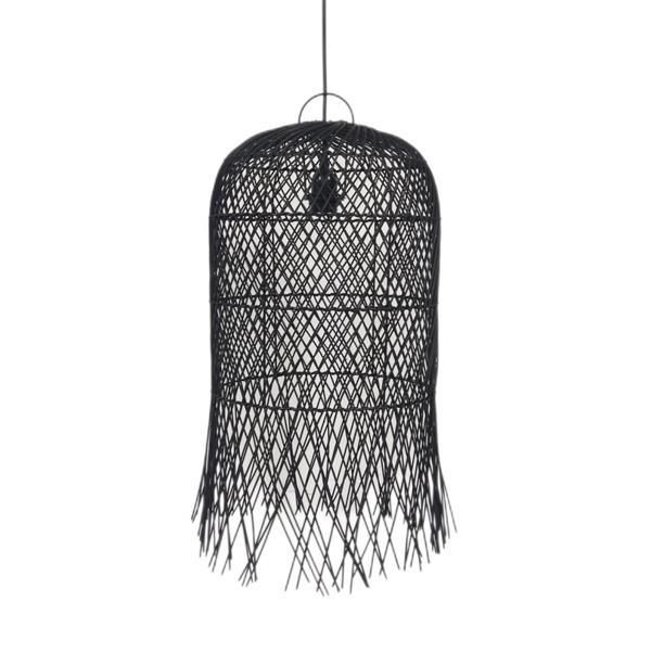 ΦΩΤΙΣΤΙΚΟ ΚΡΕΜΑΣΤΟ ΜΟΝΟΦΩΤΟ Ε27 MAX 60W H610XD330mmRATTAN ΜΑΥΡΟ ARTE ILLUMINA KAI Eurolamp 144-33027