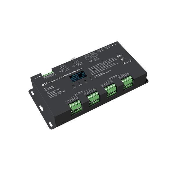 DMX512/RDM DECODER 5A*12CH 12-24VDC MAX48A D12A Eurolamp 145-71502