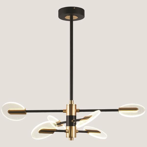 ARTE ILLUMINA ΦΩΤΙΣΤΙΚΟ ΚΡΕΜΑΣΤΟ 6ΦΩΤΟ LED 42W 3CCT 88X65 ΜΑΥΡΟ/ΧΡΥΣΟ Eurolamp 144-10011