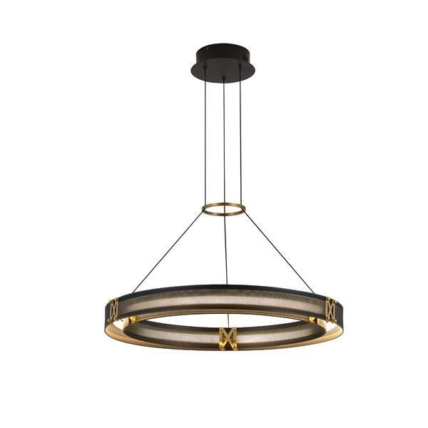 ΦΩΤΙΣΤΙΚΟ ΚΡΕΜΑΣΤΟ LED 33W 3000K 3300lm 620X1200mm  ΑΛΟΥΜΙΝΙΟΥ  ΜΑΥΡΟ -ΧΡΥΣΟ ARTE ILLUMINA LUIS Eurolamp 144-17041