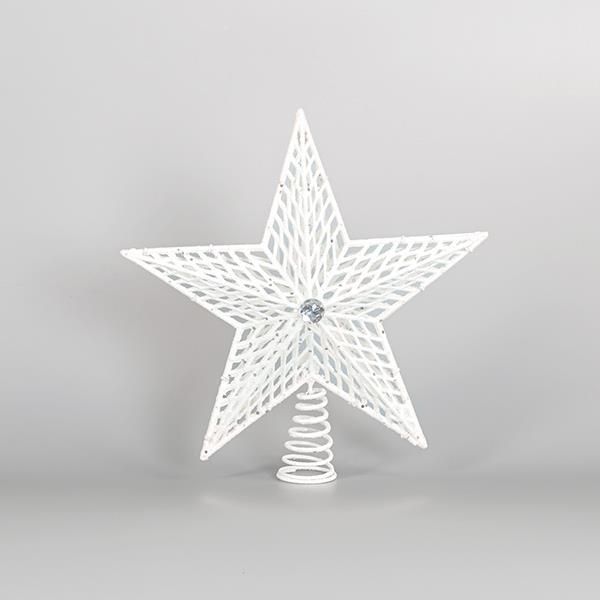 ΠΛΑΣΤΙΚΗ ΚΟΡΥΦΗ ΔΕΝΤΡΟΥ, GLITTER, ΛΕΥΚΟ, 29,5x33cm Eurolamp 600-44938