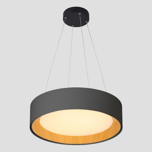 ARTE ILLUMINA ΦΩΤΙΣΤΙΚΟ ΚΡΕΜΑΣΤΟ ΣΤΡΟΓΓΥΛΟ LED 50W 3000Κ Φ60X11 ΜΑΥΡΟ/ΞΥΛΟ ΔΡΥΣ Eurolamp 144-17025