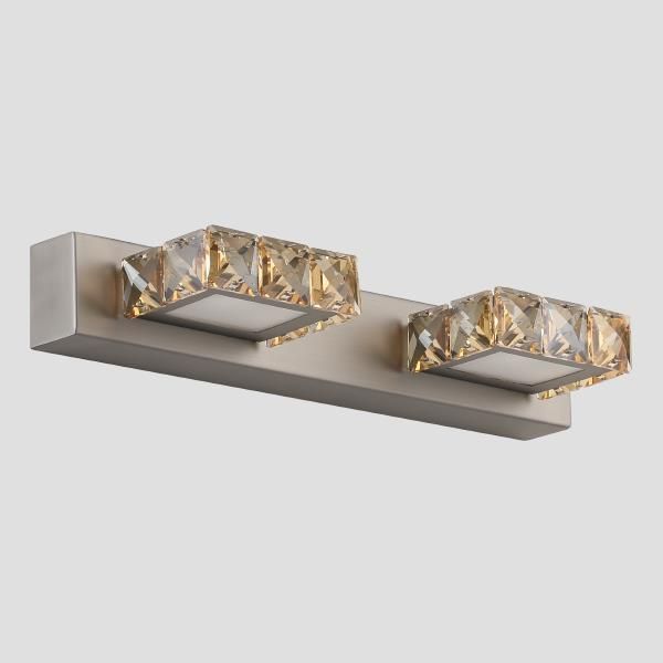ARTE ILLUMINA ΑΠΛΙΚΑ ΤΟΙΧΟΥ  LED 6W 4000Κ ΤΕΤΡΑΓΩΝΟ 2Φ 320X50X116 ΝΙΚΕΛ Eurolamp 144-80008