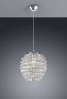 Κρεμαστό Φωτιστικό Χρωμέ 35xH160cm Μονόφωτο 1xE27 Glittering Acrylic Stones Trio Lighting Petty R30451906