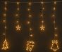 138Led Ασύμετρη Κουρτίνα Με Πρόγραμμα ,Μετασχηματιστή Ip44 Και Διακοσμητικές Φιγούρες ,Διάφανο Καλώδιο / Θερμό Λαμπάκι 250 x 90cm Lianos 23664