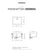 Νεροχύτης Υποκαθήμενος 75x45,6cm Ερμάριο 80cm Γρανίτης Nero Schock Cristalite Manhattan 30080U-1401