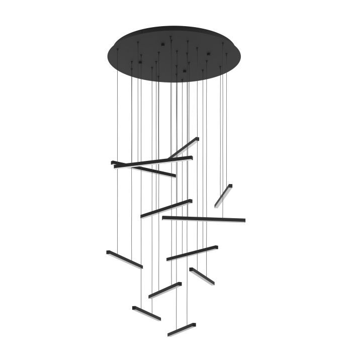 Κρεμαστό Φωτιστικό Μέταλλο Μαύρο D78xH220cm Led 3000K 12000lm Eglo Lindoza 390351