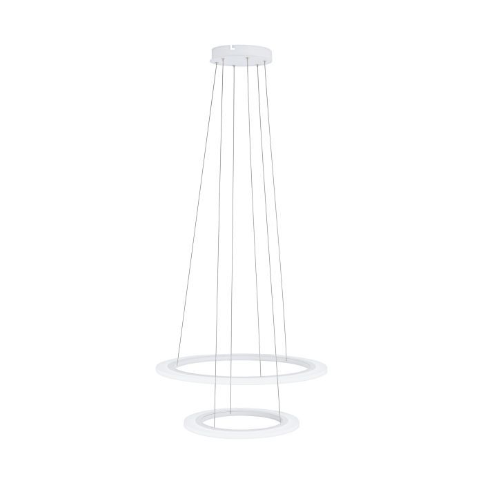 Κρεμαστό Φωτιστικό Μοντέρνο 59cm 2 Κύκλοι Led 18w+30,5w 3000K Λευκό Eglo Penaforte 39273