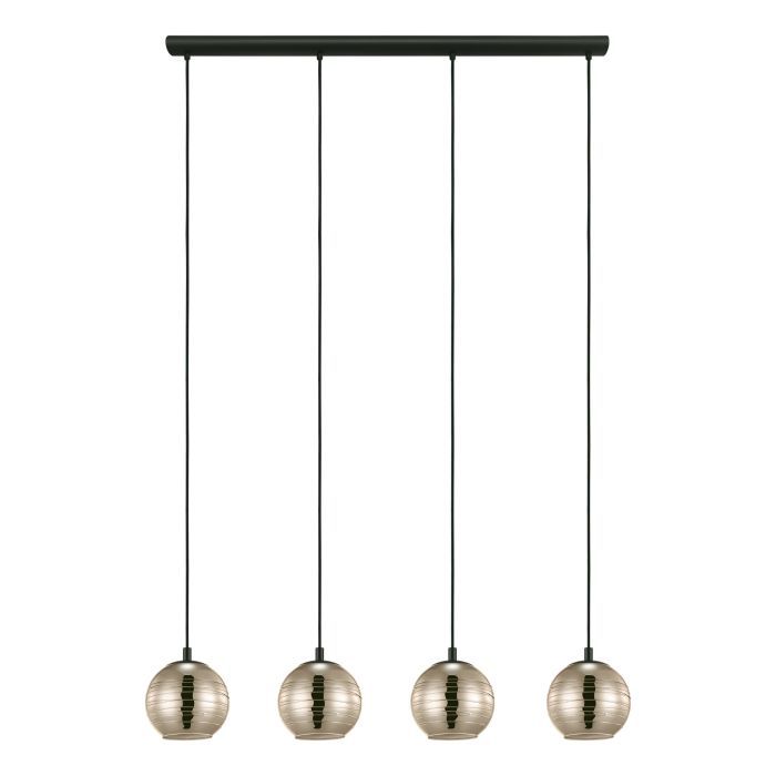 Μοντέρνο Κρεμαστό Φωτιστικό Ράγα 111cm 4xE27 Γυαλί Χρυσαφί Eglo Lemorieta 39686