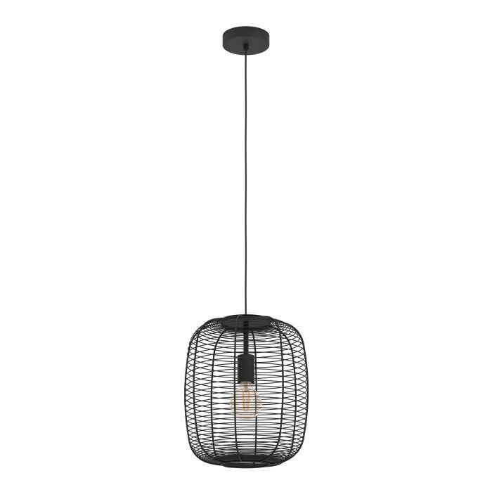 Κρεμαστό Φωτιστικό Μονόφωτο 1xE27 Ø32,5xH110cm Μαύρο Eglo Rinroe 43965