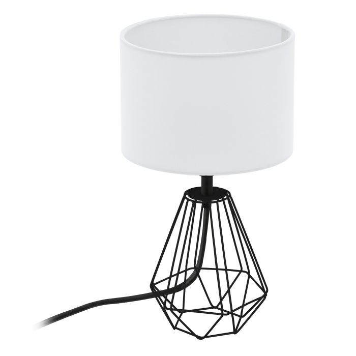 Πορτατίφ 16,5xH30,5cm 1xE14 Λευκό Καπέλο Βάση Μαύρη Eglo Carlton 2 95789