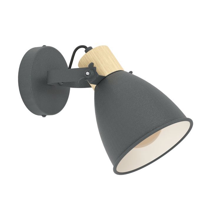 Σποτ Μονόφωτο 140xH200mm 1xE27 Μέταλλο Ανθρακί -Ξύλο Eglo Coswarth 99074