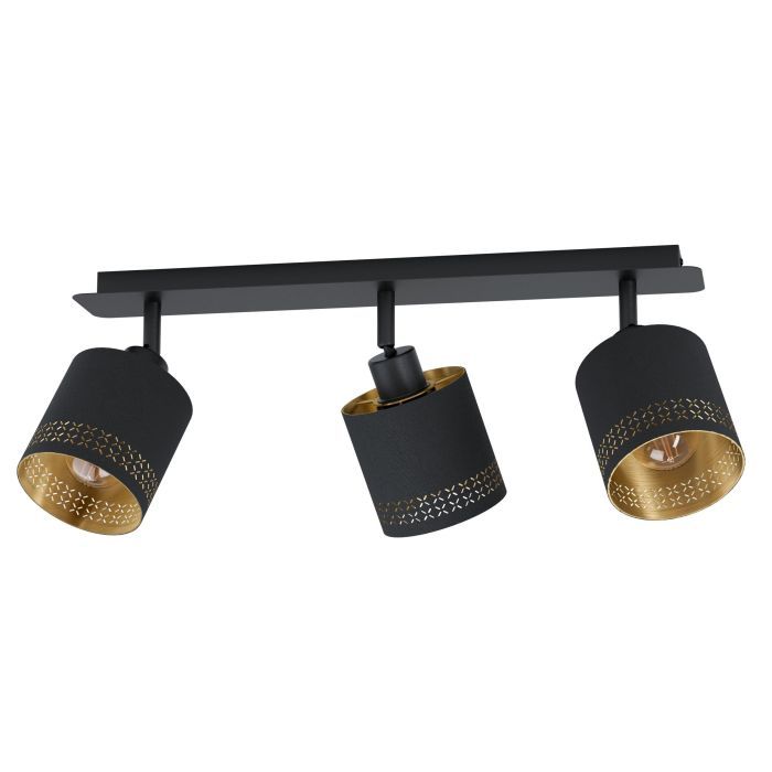 Φωτιστικό Σποτ Τρίφωτο 33,50 εκ. Ø12 εκ. 3*Ε27 Μαύρο -Χρυσό Eglo Esteperra 99278