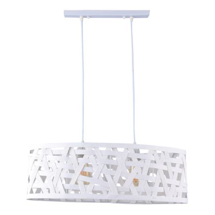 Φωτιστικό Κρεμαστό 65x20xH90cm 2xΕ27 Λευκό Πλεκτό T.Ratan PDC 1022-2 ARlight 0104430