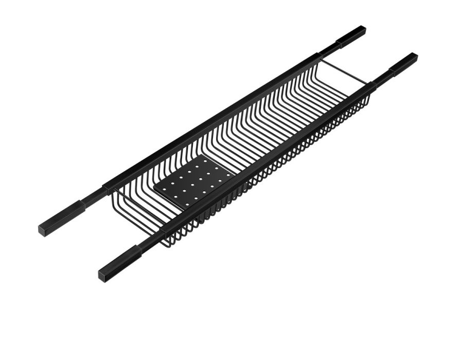 Σπογγοθήκη για Μπανιέρα Ρυθμιζόμενη W70xD14xH5,5cm Black Mat Sanco Shower Baskets 0151-M116